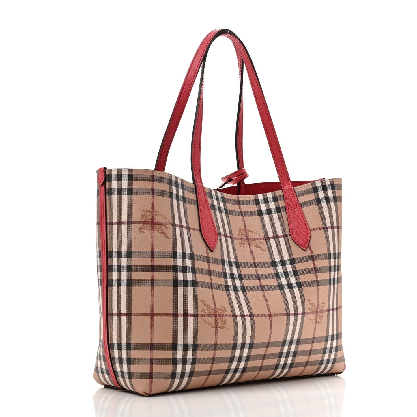 Amelia Haymarket Check Medium Reversible Tote Poppy Red