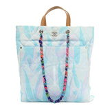 Amelia Canvas Quilted Jungle Jeans Tote White Multicolor