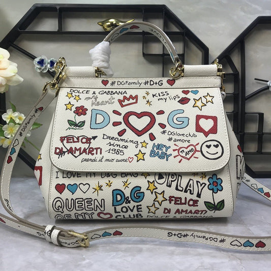 DG Medium Sicily Handbag Unique Print Motifs Muticolour For Women 10.2in/26AmeliaDG