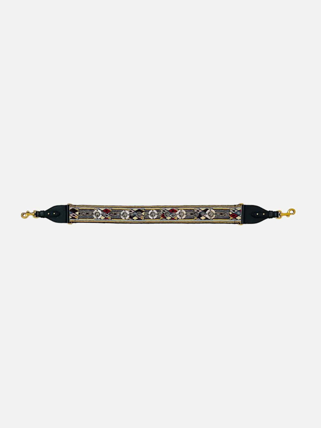 DIOR Guitar Strap Black Multicolor Bag Strap