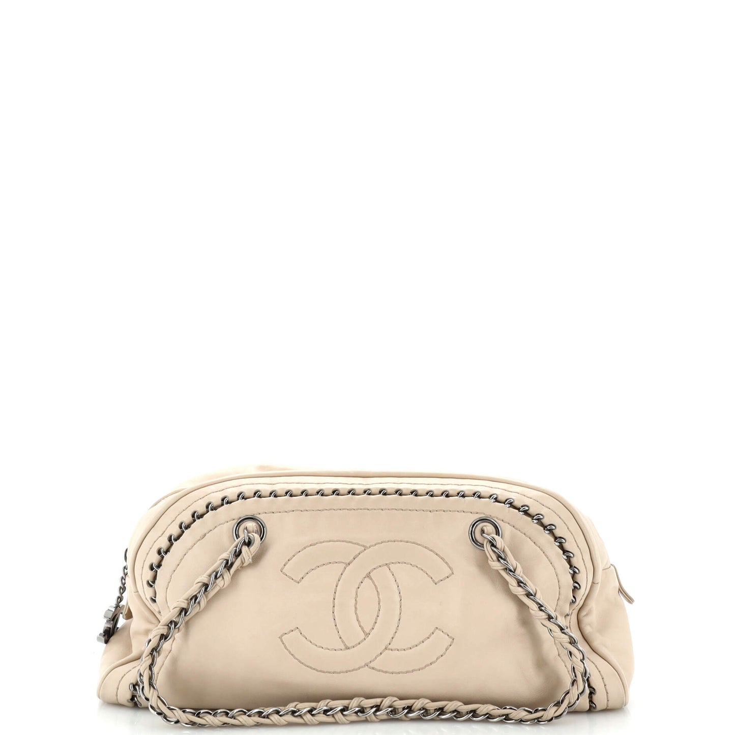 CHANEL Luxe Ligne Bowler Bag Leather Medium