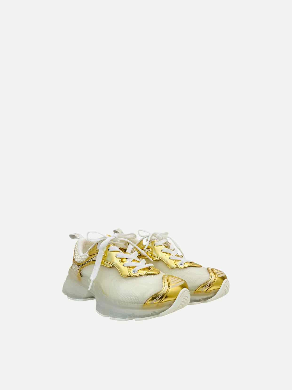 CHRISTIAN DIOR Vibe White & Gold Size EU 35 Sneakers