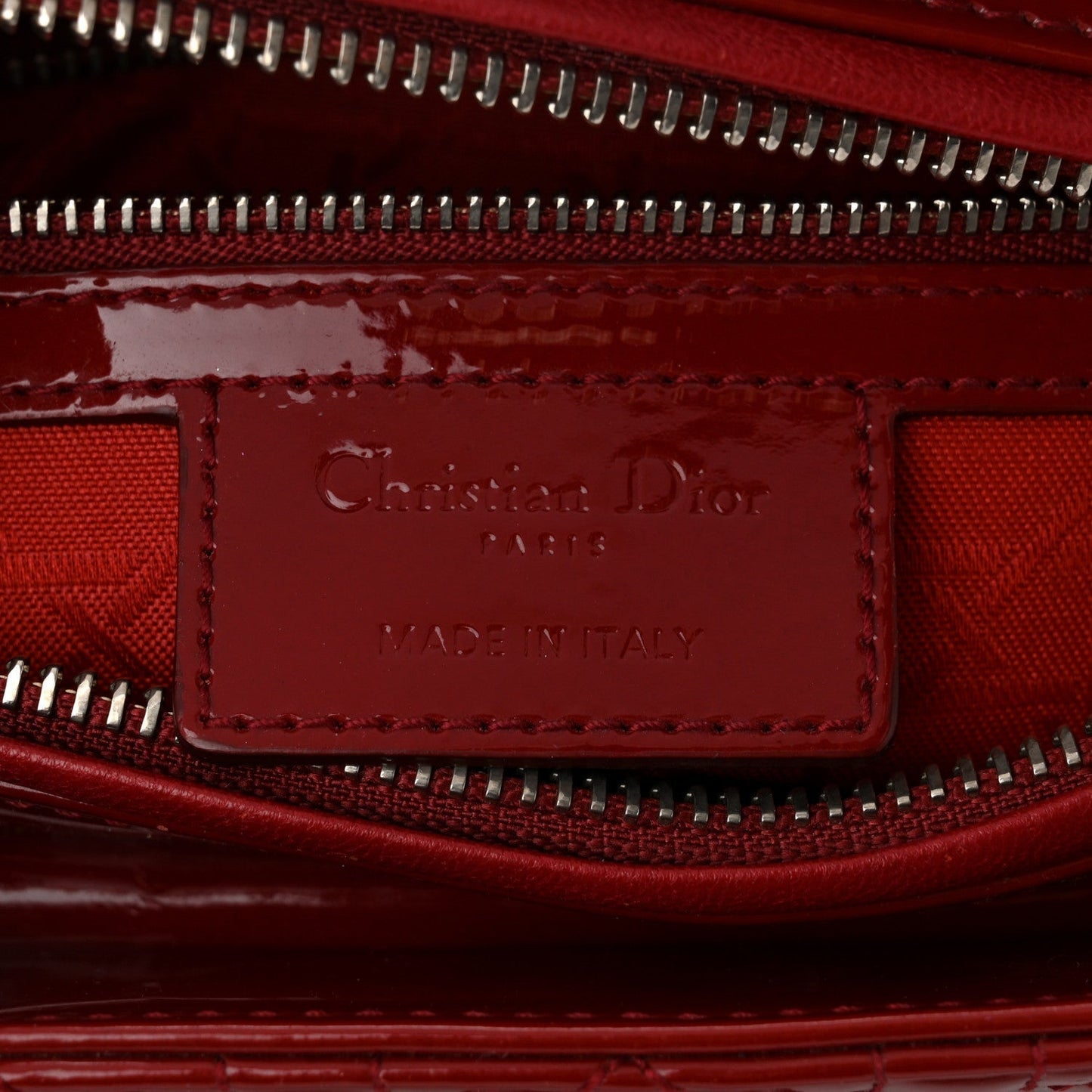 Christian Dior Patent Cannage Medium Lady Dior Red