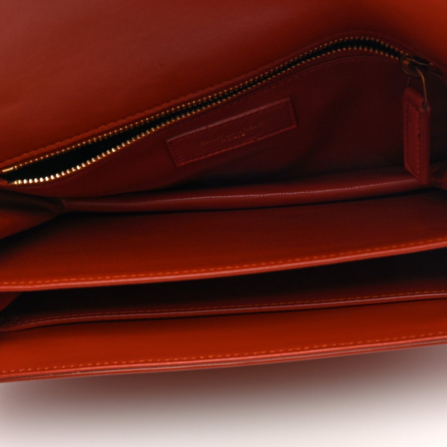 Saint Laurent Smooth Calfskin Le Maillon Satchel Orange