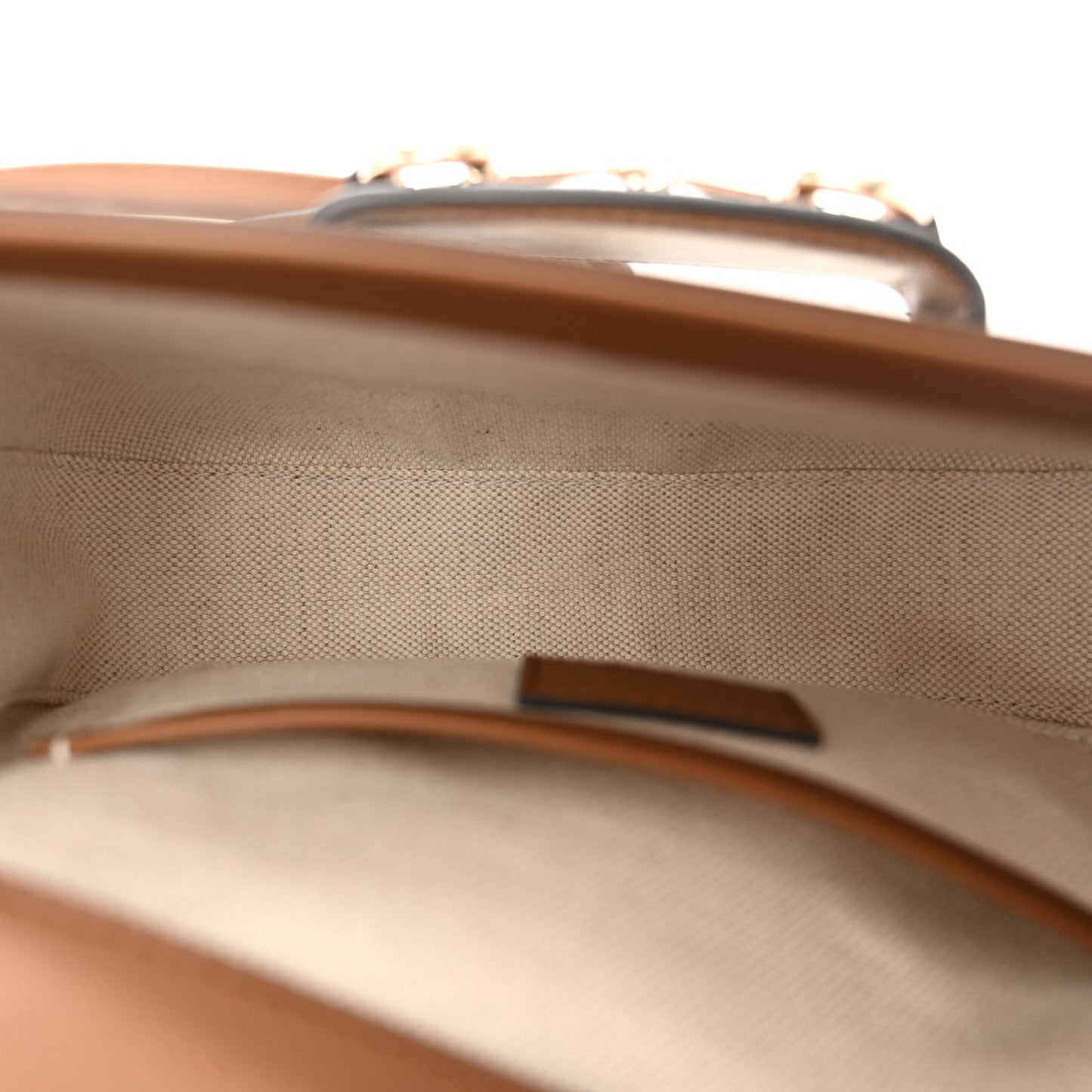 Amelia GG Supreme Monogram Horsebit 1955 Soft Small Shoulder Bag Beige Brown