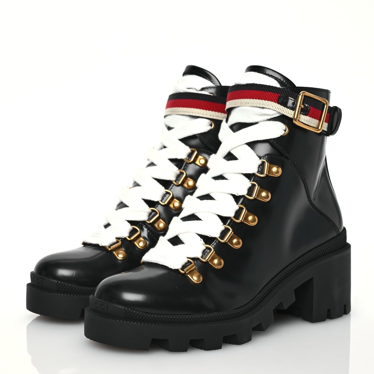 Amelia Calfskin Sylvie Web Womens Lace Up Combat Boots 35 Black