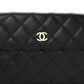 Amelia Lambskin Quilted Clutch Black