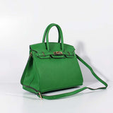 Luxury Hermes 30cm Birkin Bag Togo Leather With Strap Green Gold