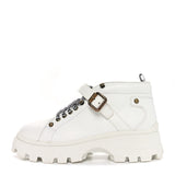 Miu Miu Calfskin Lace Up Ankle Boots 40 White