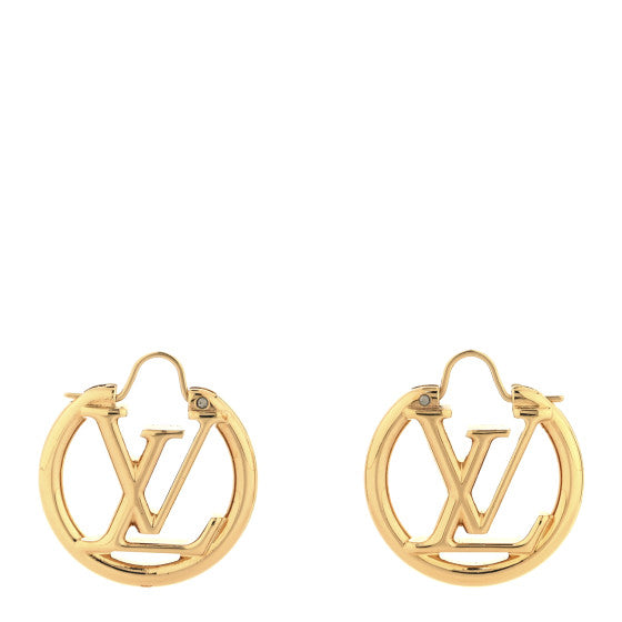 Louis Vuitton Metal Small Louise Hoop Earrings Gold