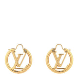 Louis Vuitton Metal Small Louise Hoop Earrings Gold