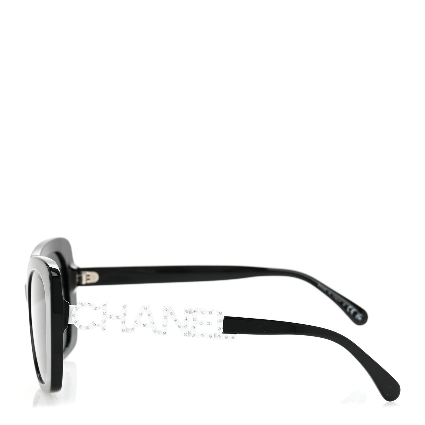Amelia Acetate Strass Square Sunglasses 5422-B-A Black White