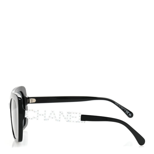 Amelia Acetate Strass Square Sunglasses 5422-B-A Black White