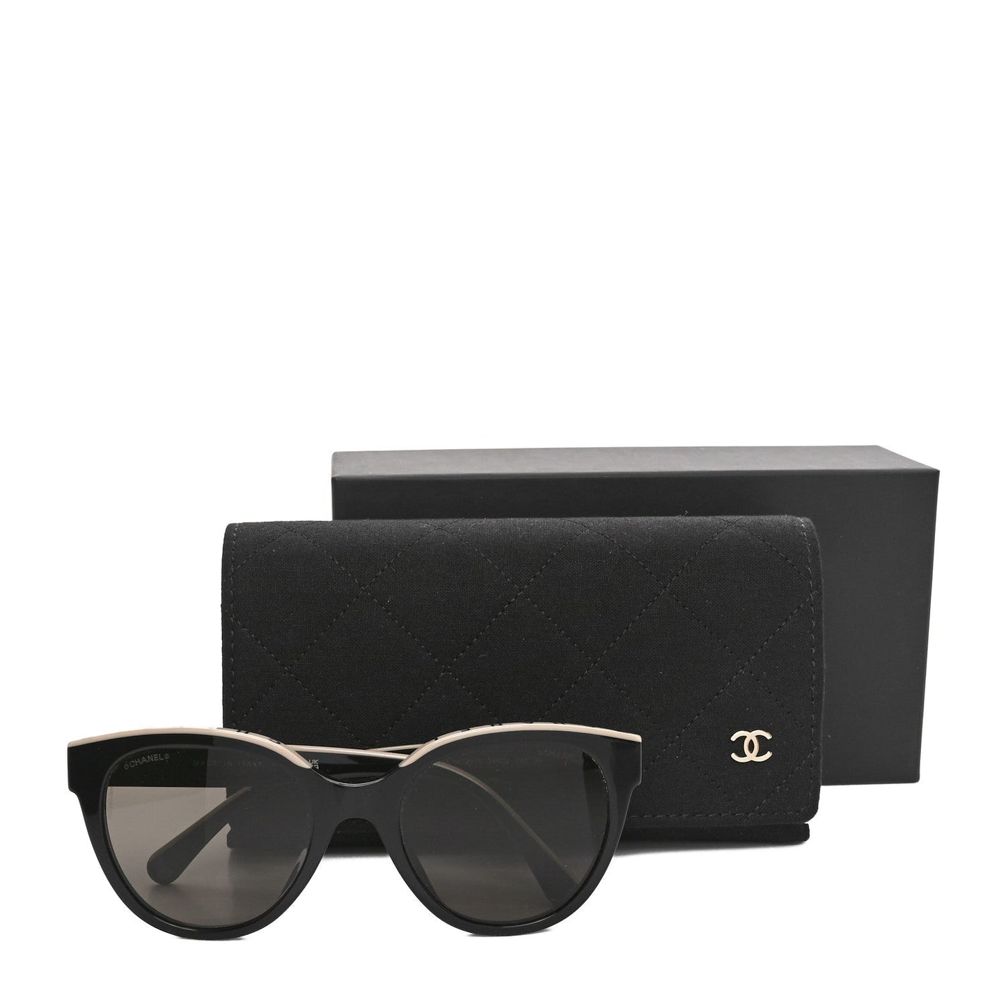 Amelia Acetate CC Butterfly Sunglasses 5414-A Black Beige