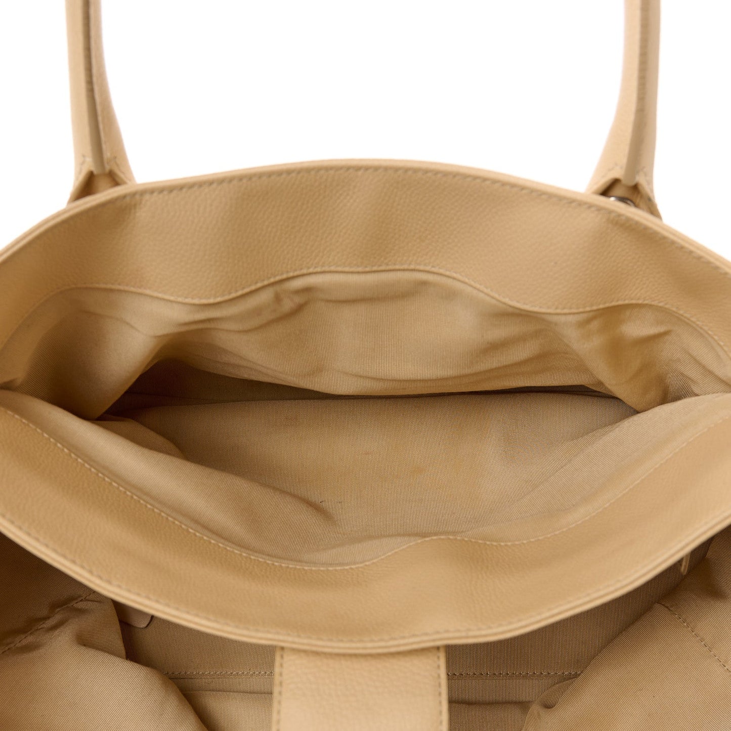 Amelia Calfskin Cerf Executive Shopper Tote Beige Clair