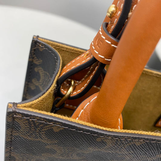 CE Mini TLM -tical Cabas In Triomphe Canvas Brown For Women 7.2in/18Amelia194372BZK.04LU