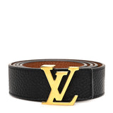 Louis Vuitton Taurillon Calfskin 30mm LV Initiales Reversible Belt Black