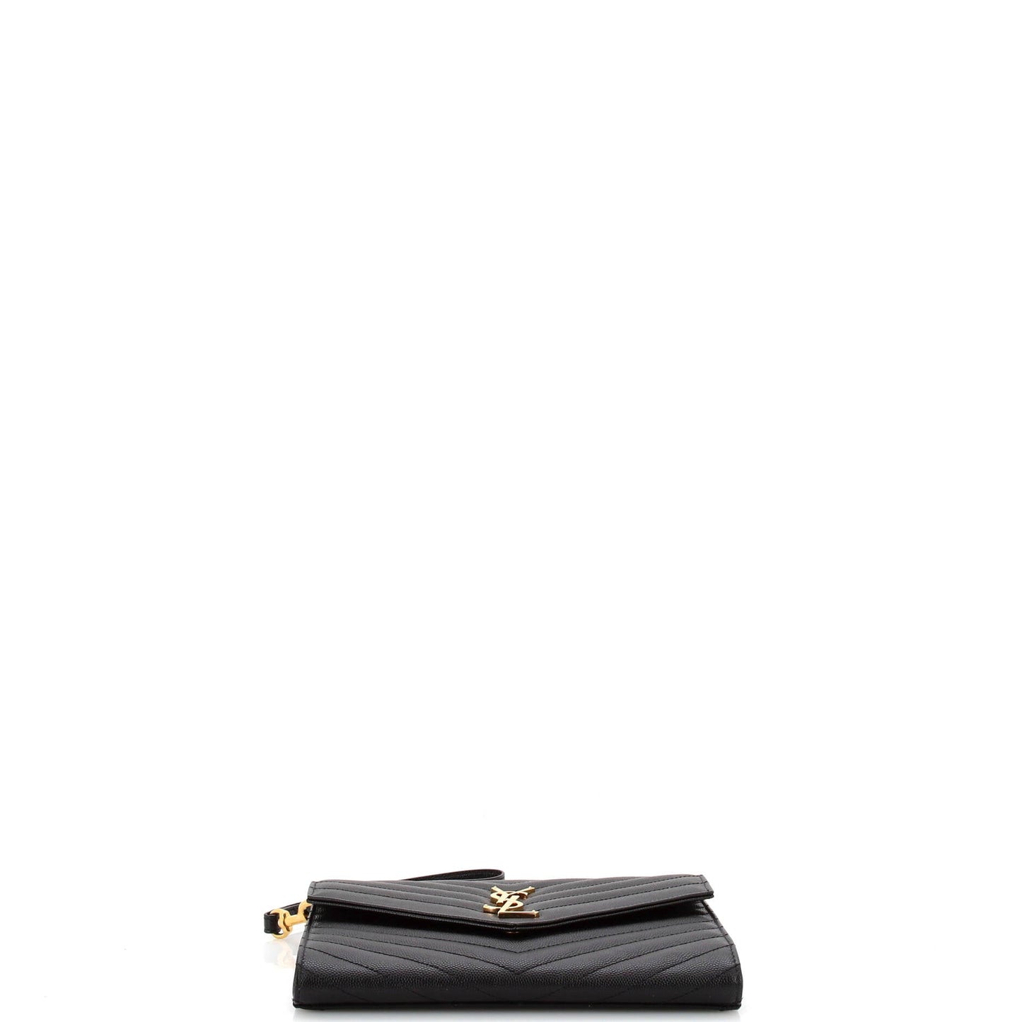 Classic Monogram Envelope Wristlet Clutch Matelasse Chevron Leather