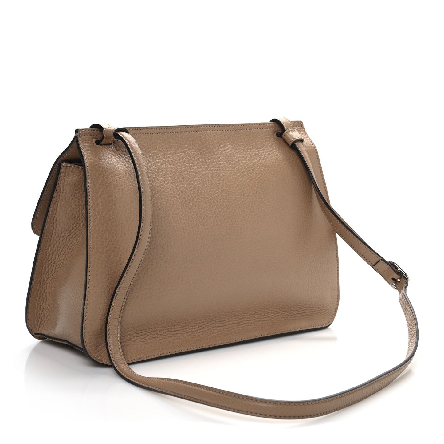 Amelia Cellarius Calfskin Medium Bamboo Daily Flap Shoulder Bag Camelia