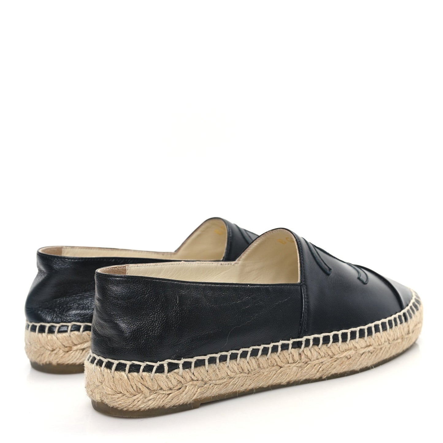 Amelia Lambskin CC Espadrilles 35 Black