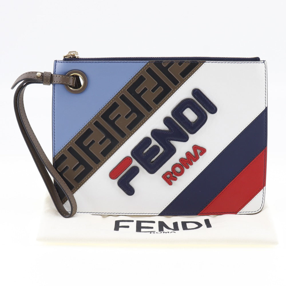 Fendi Fendi Mania  Leather Clutch Bag