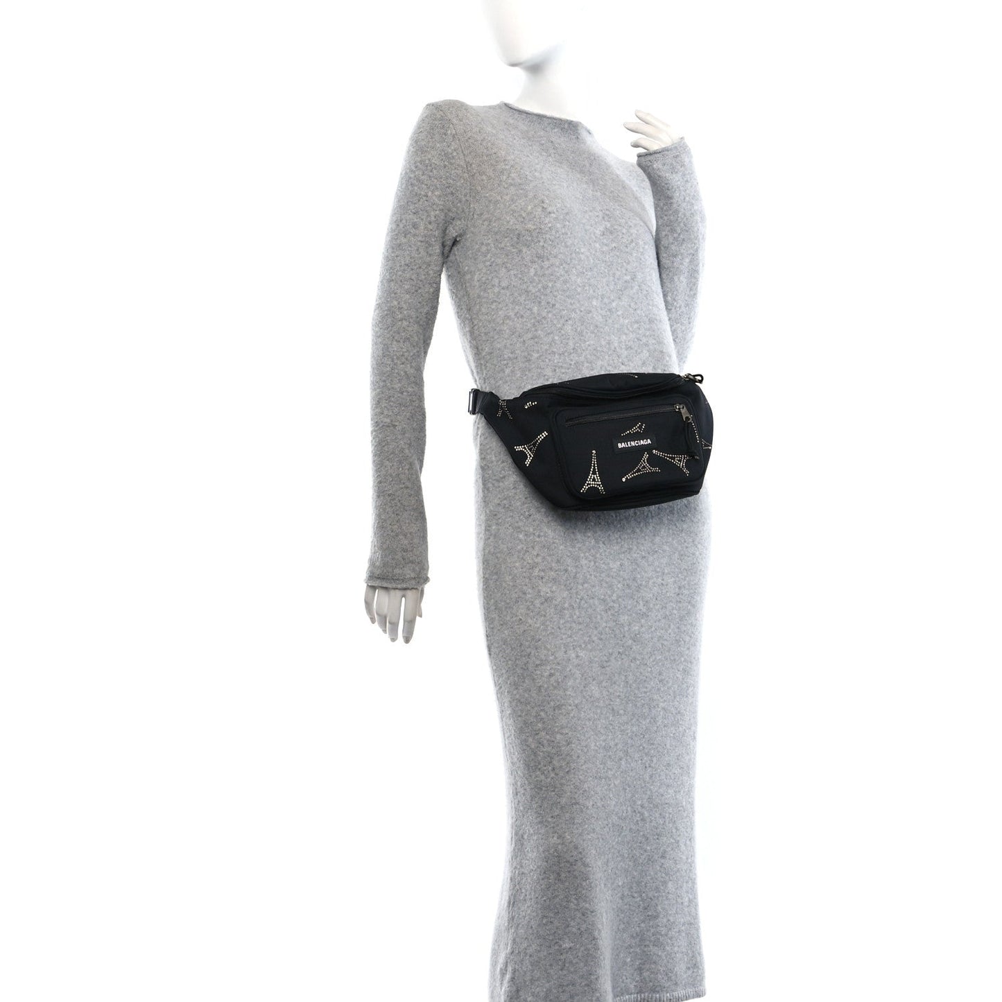 Balenciaga Nylon Eiffel Strassed Beltpack Black