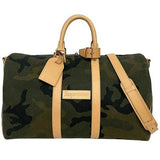 Louis Vuitton Supreme Camouflage Canvas Leather Nume Travel Bag