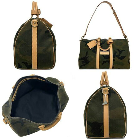 Louis Vuitton Supreme Camouflage Canvas Leather Nume Travel Bag