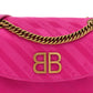 Balenciaga Nylon Jacquard Diagonal Logo S BB Round Shoulder Bag Rose Magenta
