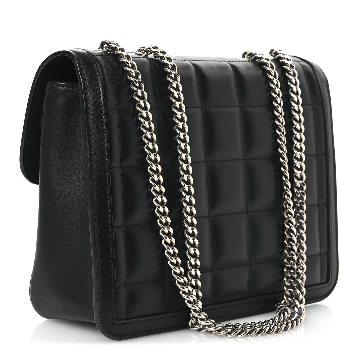 Amelia Calfskin Quilted Small Deco Shoulder Bag Black