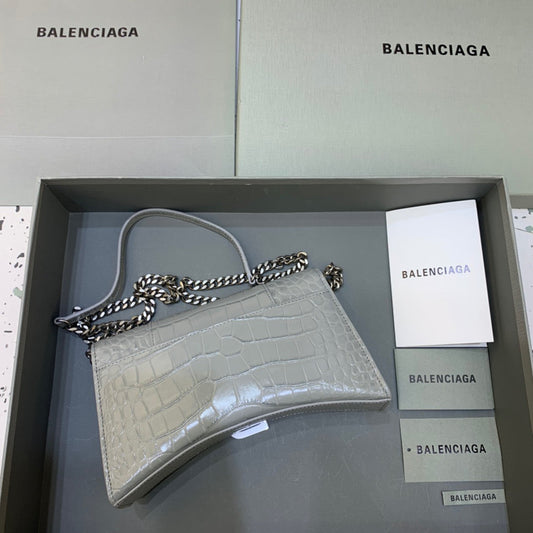 BLN-Ciaga Hourglass Wallet On Chain in Gray, For Women,  Bags 9in/23cm