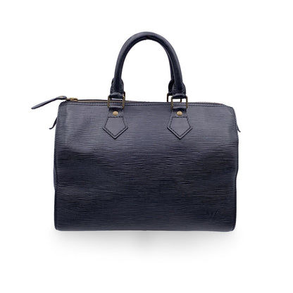 LOUIS VUITTON   Black Epi Leather Speedy 28 Boston Bag