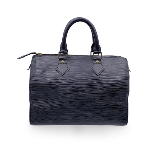 LOUIS VUITTON   Black Epi Leather Speedy 28 Boston Bag