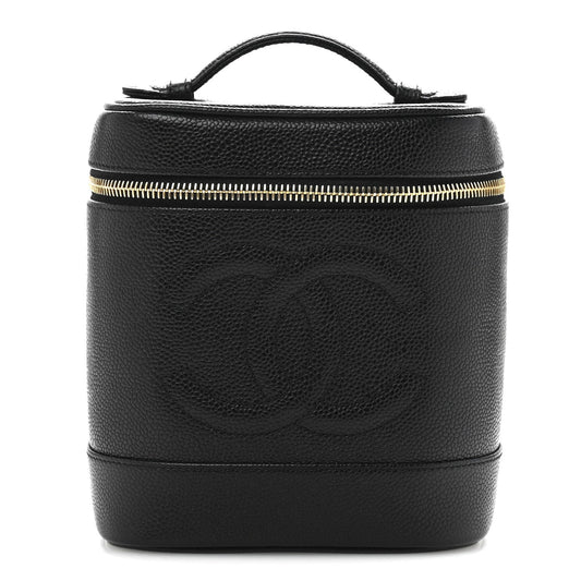 Amelia Caviar Vanity Cosmetic Case Black