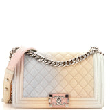 CHANEL Rainbow Boy Flap Bag Quilted Painted Caviar Old Medium