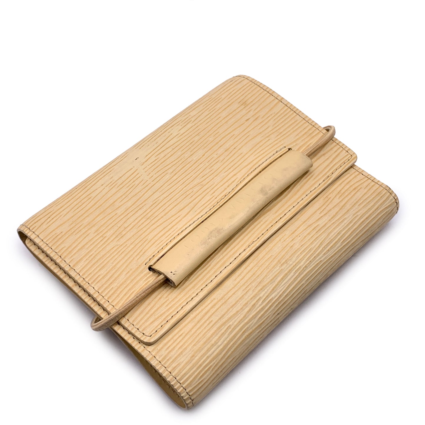 LOUIS VUITTON   Beige Vanilla Epi Leather Elastic Trifold Wallet