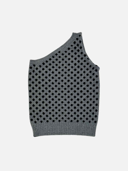 PRADA One Shoulder Grey & Black Size US 4 Top