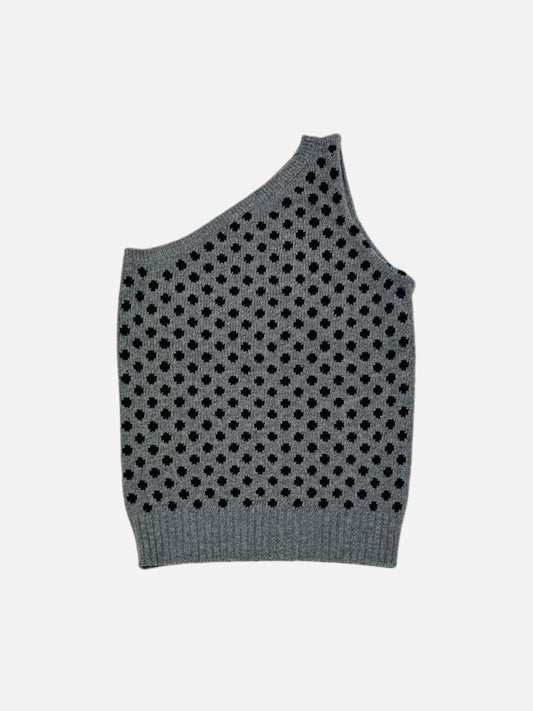 PRADA One Shoulder Grey & Black Size US 4 Top