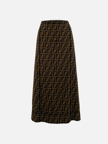 FENDI Pencil Brown FF Motif Size US 0 Midi Skirt
