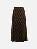 FENDI Pencil Brown FF Motif Size US 0 Midi Skirt