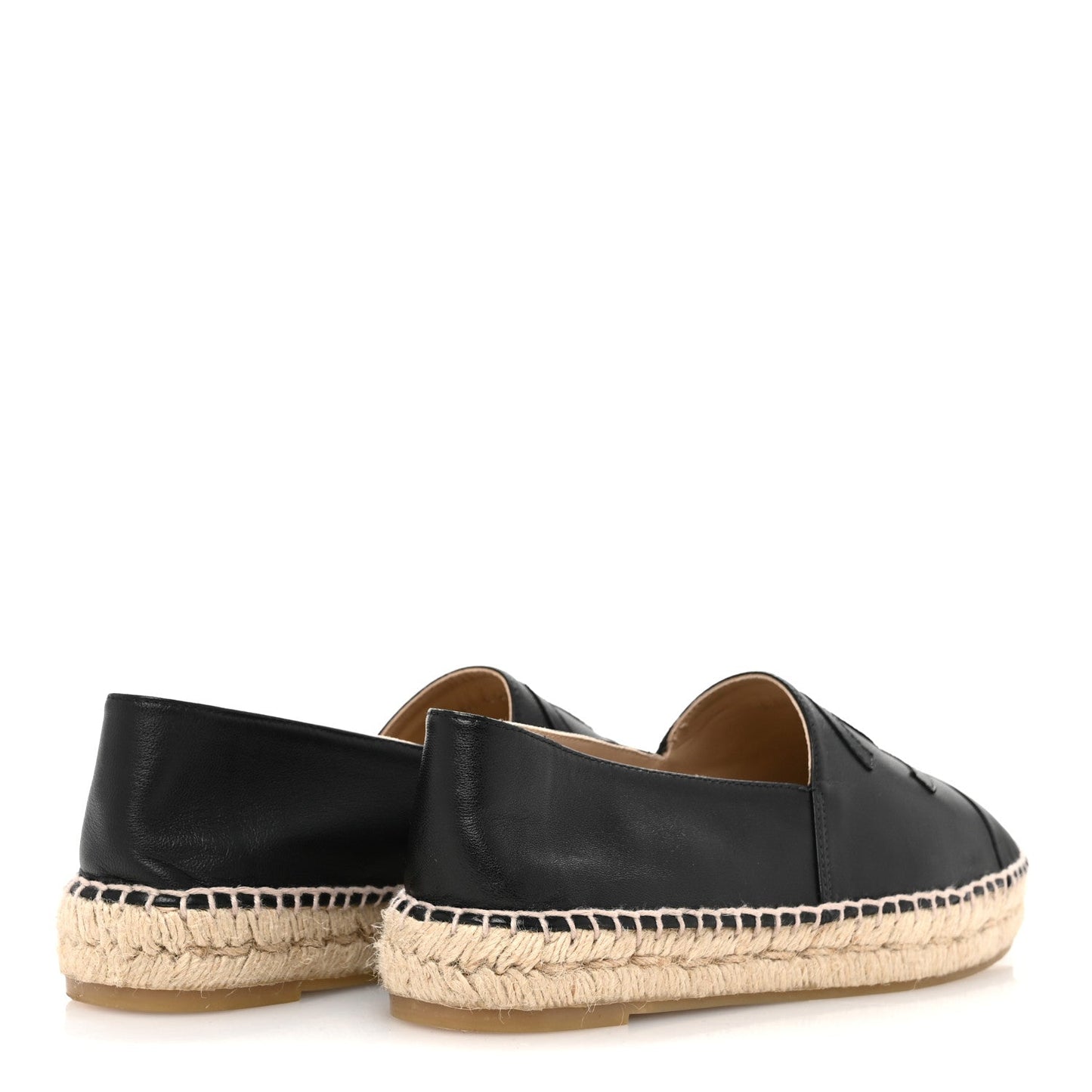 Amelia Lambskin CC Espadrilles 38 Black
