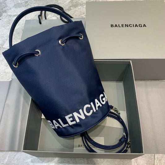 BLN-Ciaga Le Cagole Medium Bucket Bag In Dark Blue, For Women,  Bags 17.6in/45cm