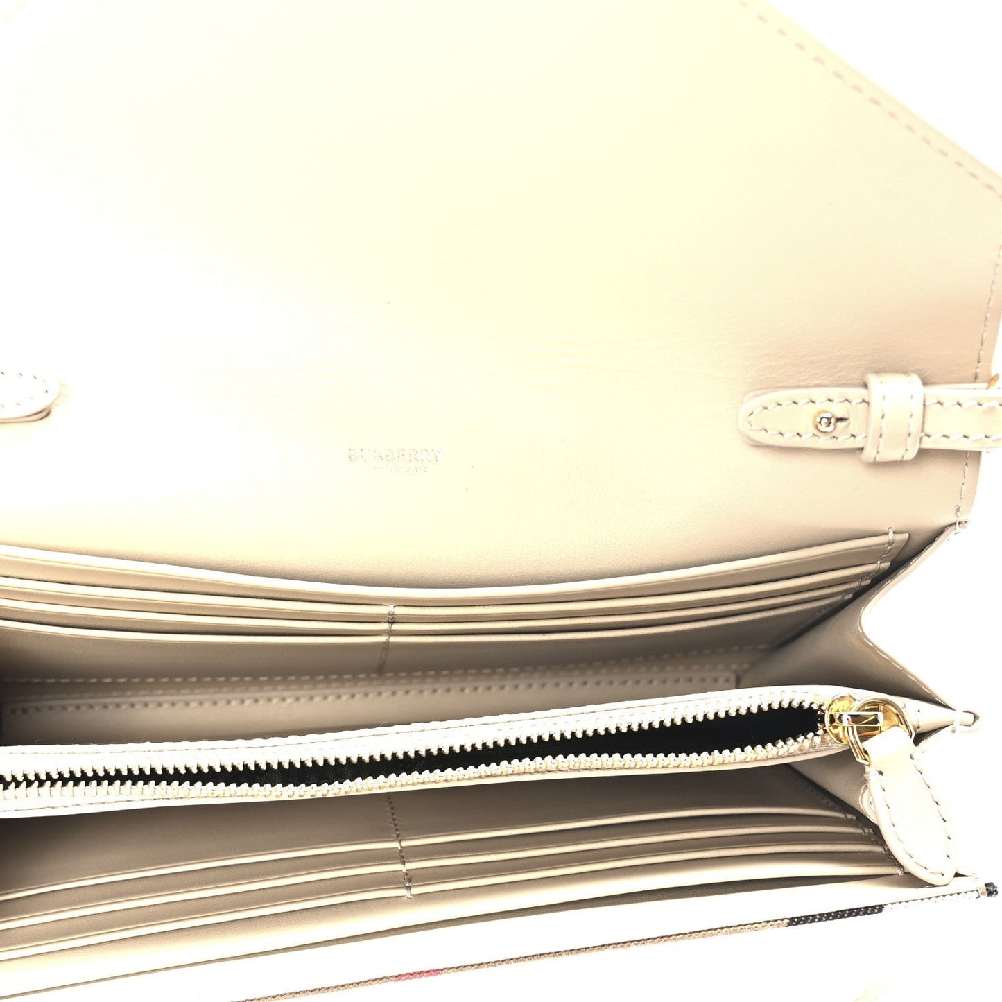 Amelia Calfskin Ho    Check Hannah Wallet with Detachable Strap Beige