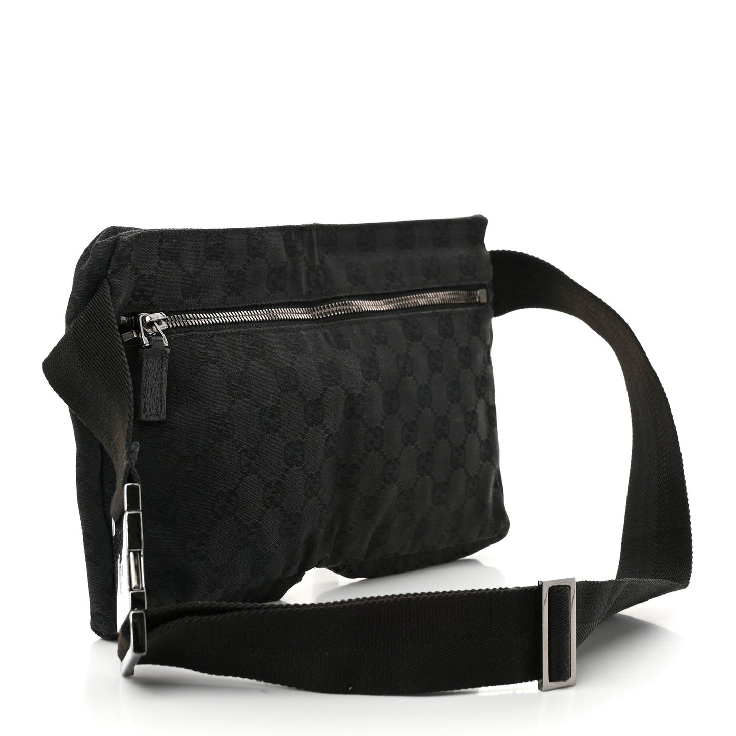 Amelia GG Monogram Double Pocket Belt Bag Black