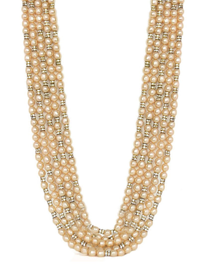 Chanel 1990s   Multi-Strand Pearl & Crystal Necklace