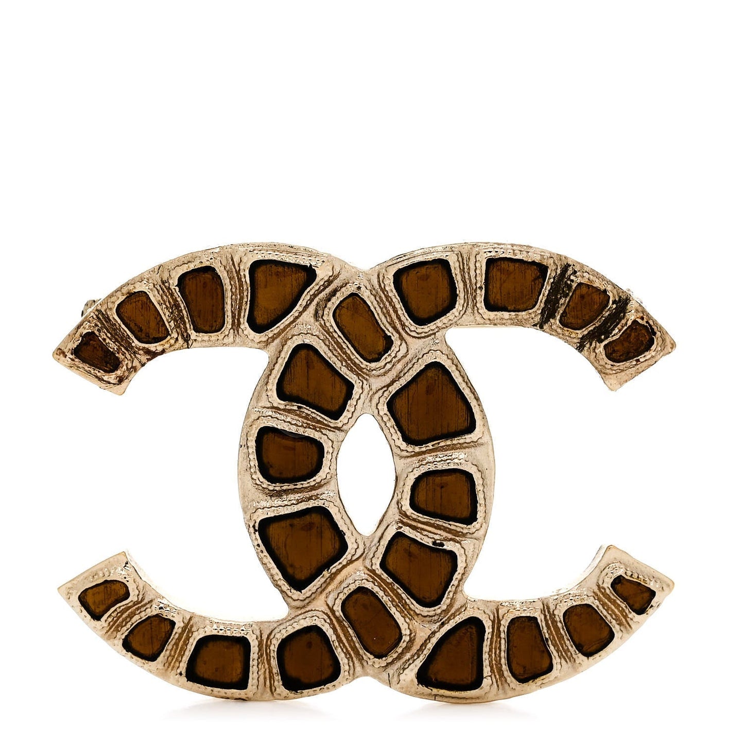 Amelia Resin Along The Nile CC Brooch Gold Orange