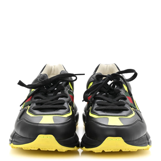 Amelia Demetra Web Mens Rhyton Cut Out Sneakers 10 Black Yellow Fluo