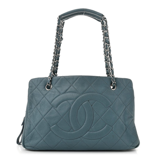 Amelia Caviar Quilted Timeless CC Tote Blue