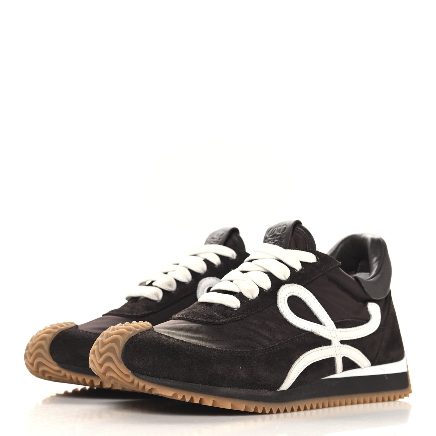 Loewe Nylon Suede Flow Runners Sneakers 37 Shitake