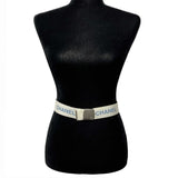 CHANEL -   99S 1999 Logo Adjustable Nylon Web - White - XS/S - Belt